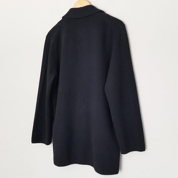 J.Crew Cecile Relaxed Sweater-Blazer Cardigan Jacket M Black Wool Blend BF013 - Picture 7 of 16